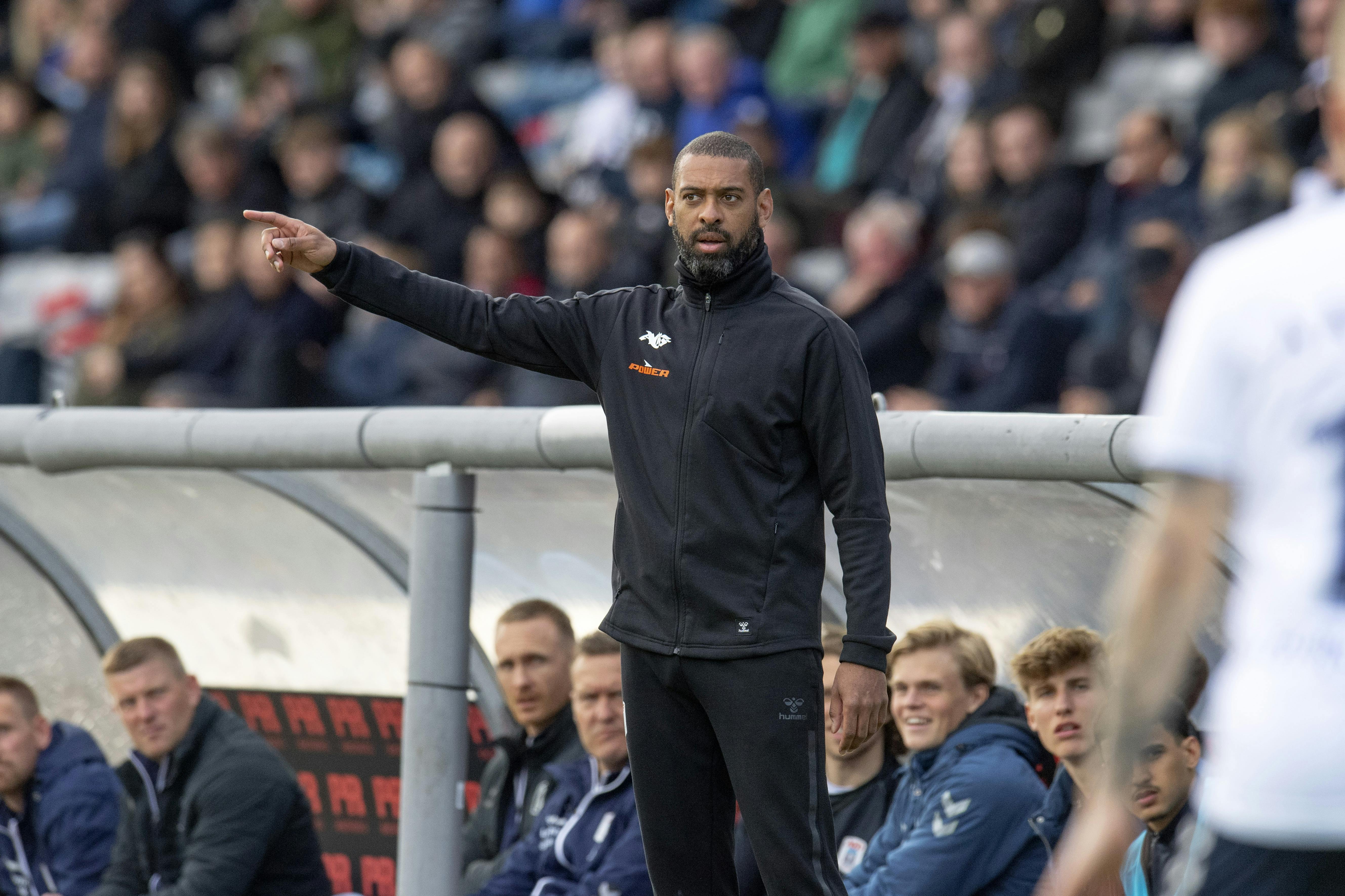 AGF's cheftræner David Nielsen i Superliga slutspilskampen mellem AGF og FC Nordsjælland, på Ceres Park i Aarhus søndag den 16. maj 2021.. (Foto: Bo Amstrup/Ritzau Scanpix)