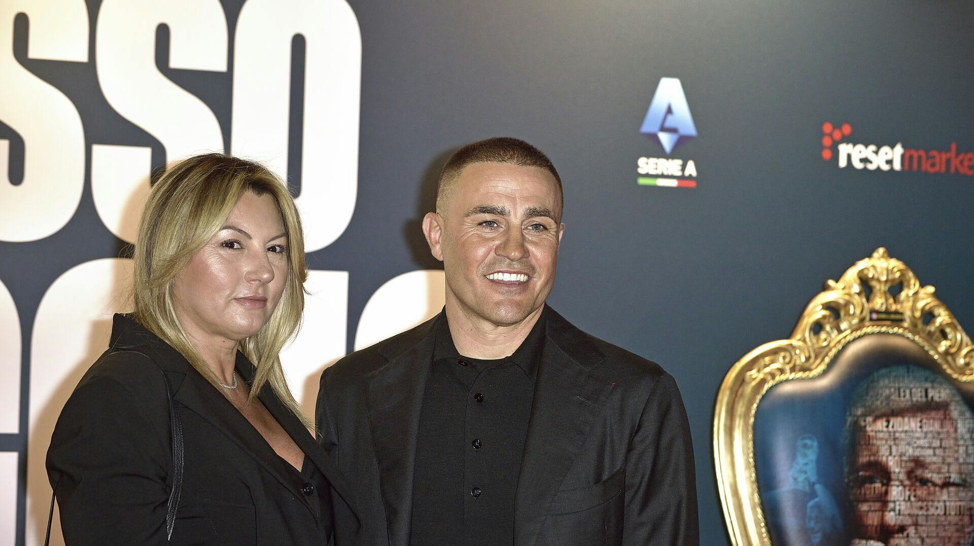 Fabio Cannavaro sammen med sin kone, Daniela Cannavaro.