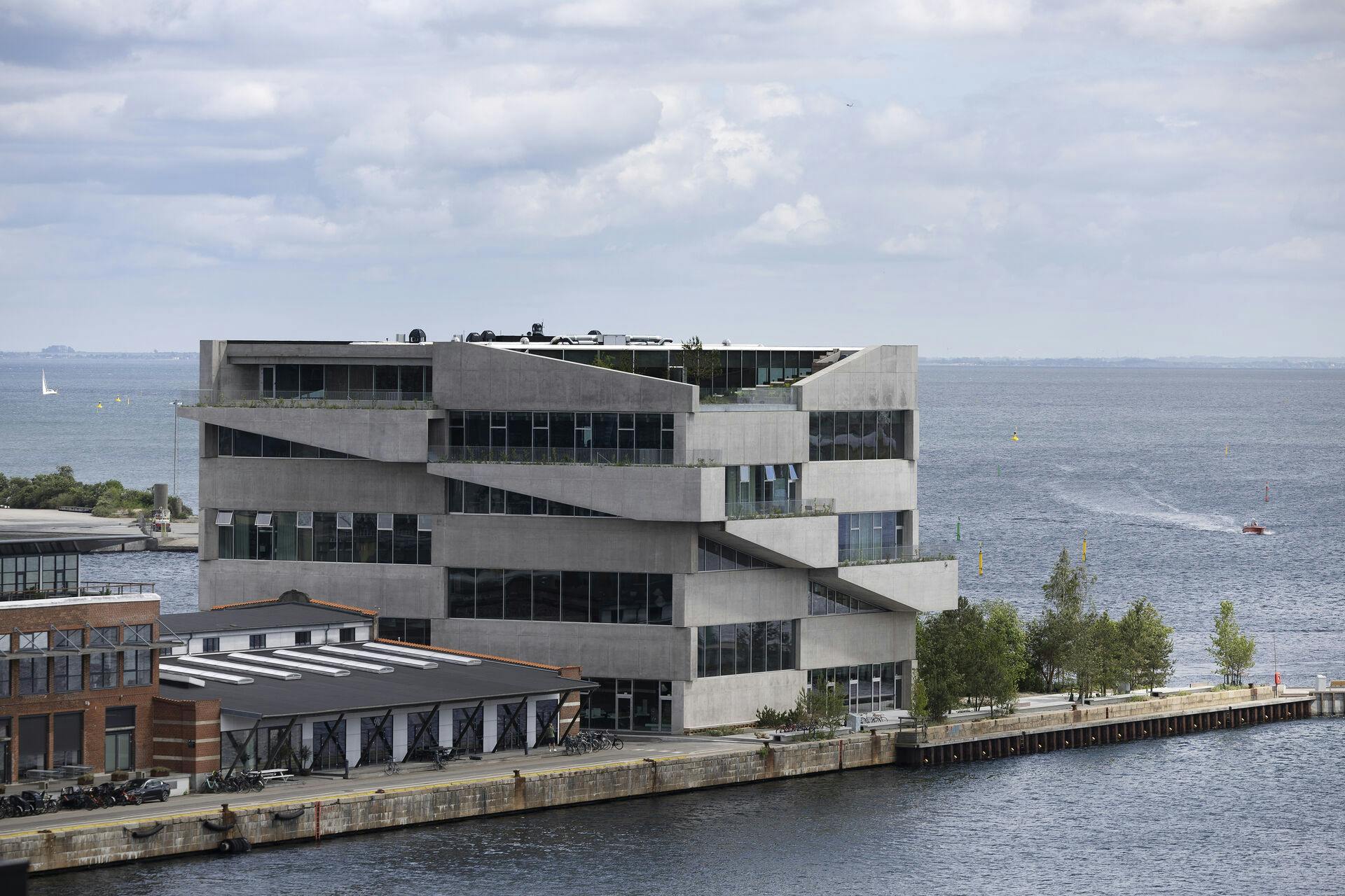 Sådan set det nye hovedkvarter for tegnestuen BIG (Bjarke Ingels Group, red.) ud. Bygningen ligger i Nordhavnen i København.