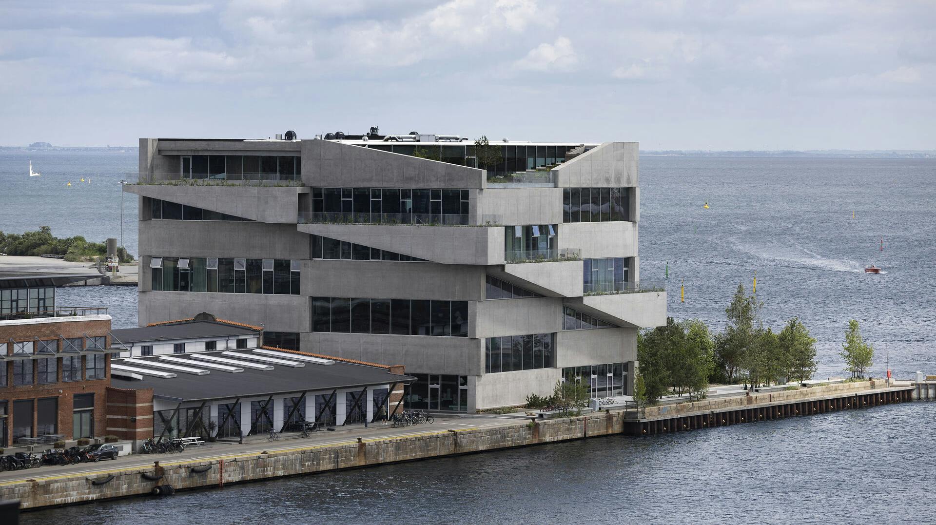 Sådan set det nye hovedkvarter for tegnestuen BIG (Bjarke Ingels Group, red.) ud. Bygningen ligger i Nordhavnen i København.
