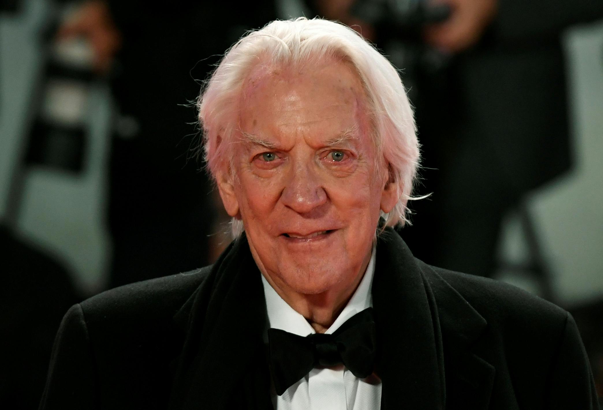 The 76th Venice Film Festival - Screening of the film "The Burnt Orange Heresy" out of competition - Red Carpet Arrivals - Venice, Italy, September 7, 2019 - Donald Sutherland poses. REUTERS/Piroschka van de Wouw