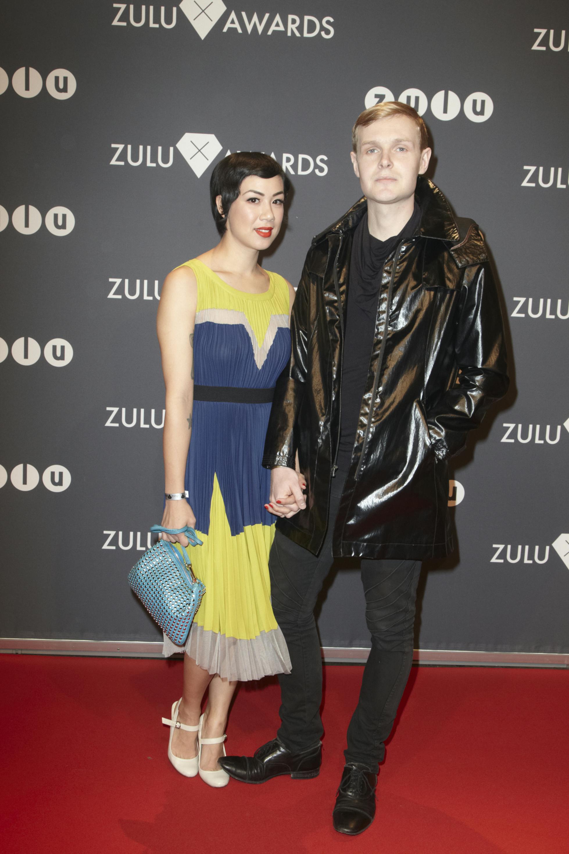 Niels Brandt og hustruen Dina sammen til "Zulu Awards" 2012 i Forum i København.