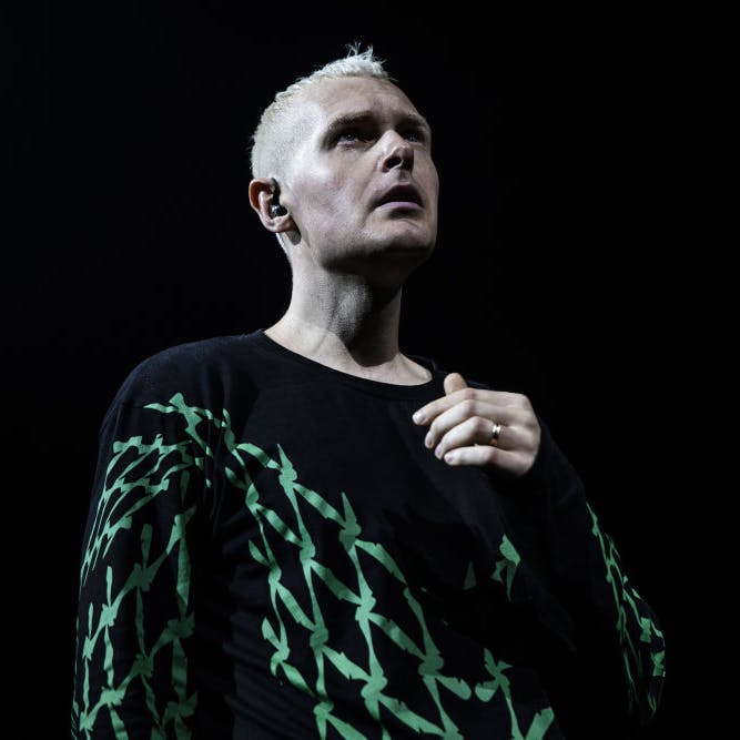 Niels Brandt er forsanger for det danske band The Minds of 99, som fredag gav koncert i Parken i København. Billedet her er fra sidste gang The Minds of 99 spillede i Parken lørdag den 11. september 2021.