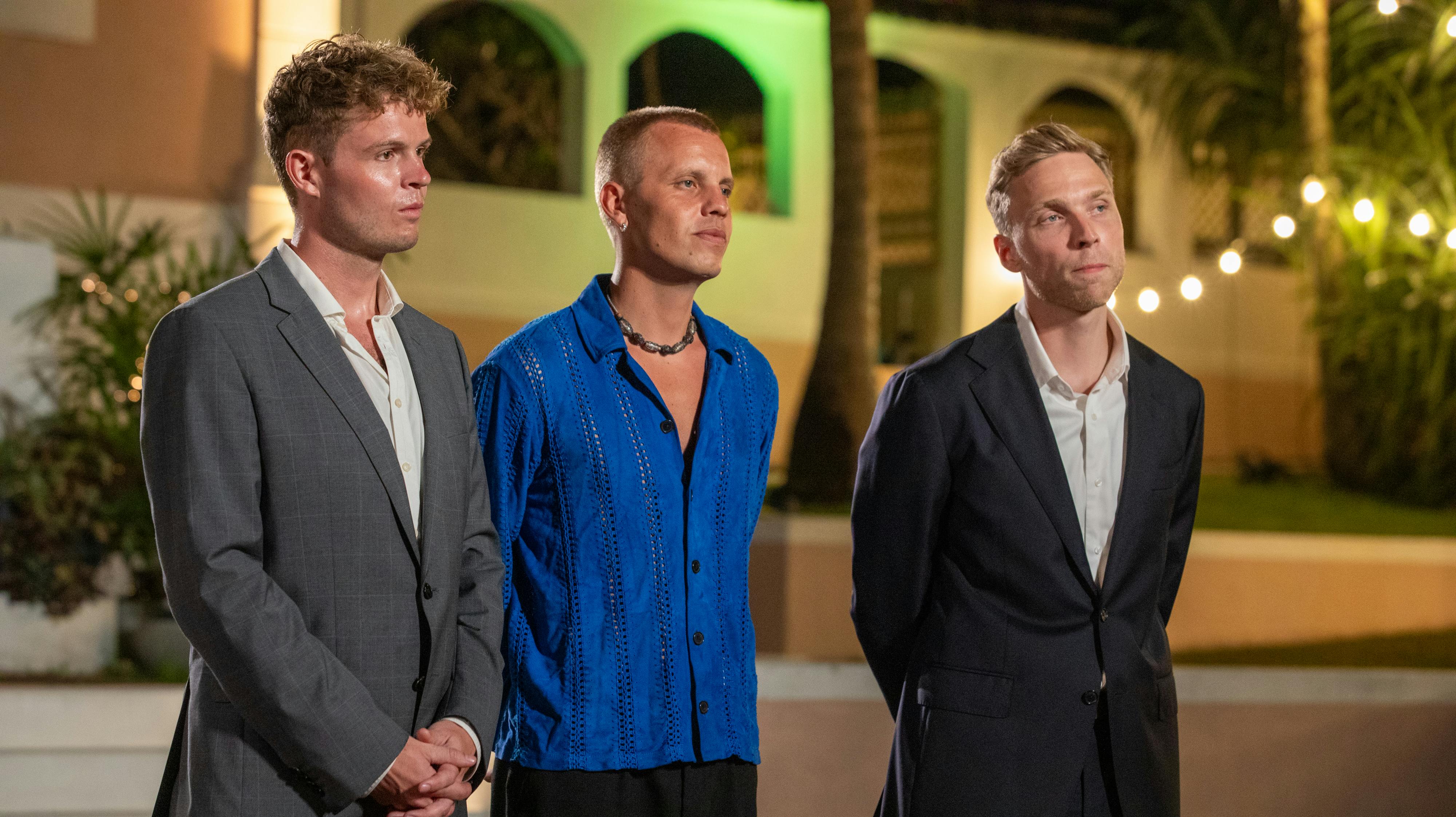 Joachim Keller, Jacob Bloch Johansen og Anton Brandt Pedersen bliver sendt hjem samtidig, da Lissa Paustian beslutter sig for at stoppe rejsen i "Bachelorette" og forlade programmet før tid - sammen med sin udkårne Andreas Holm.