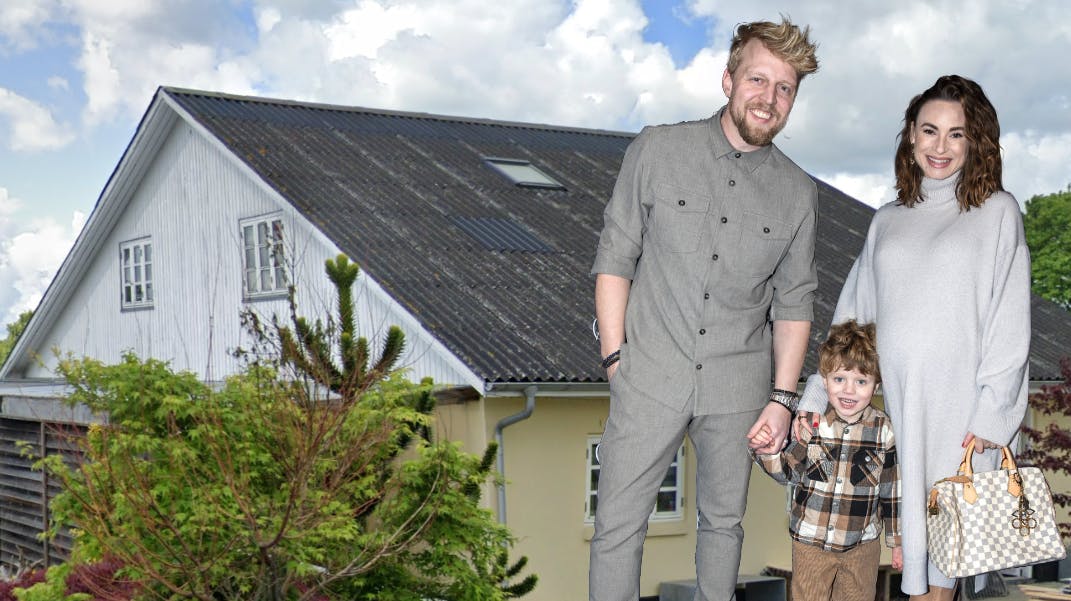Tv-parret Claudia Rex og Pelle Emil Rex Hebsgaard ses her sammen med sønnen Zacharias.