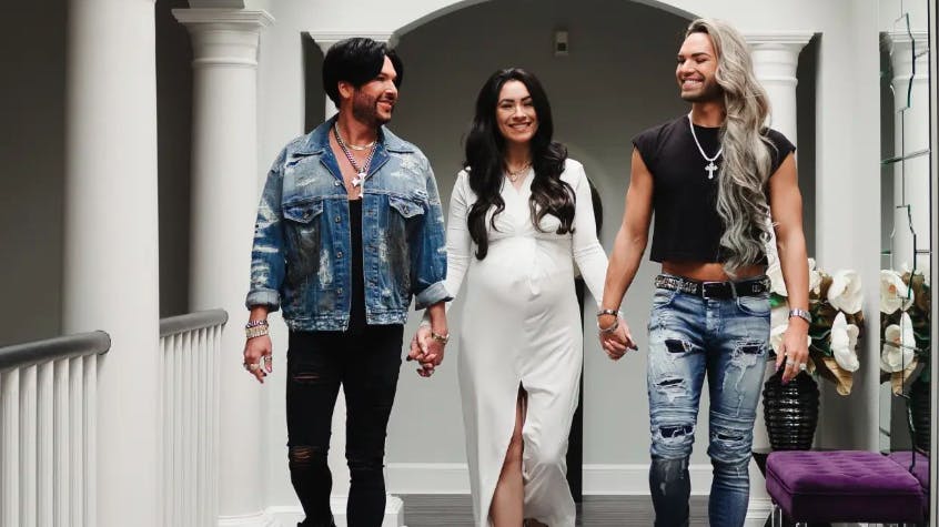 Den lidt usædvanlige familiekonstruktion Nathan, Breeanna og Joseph.