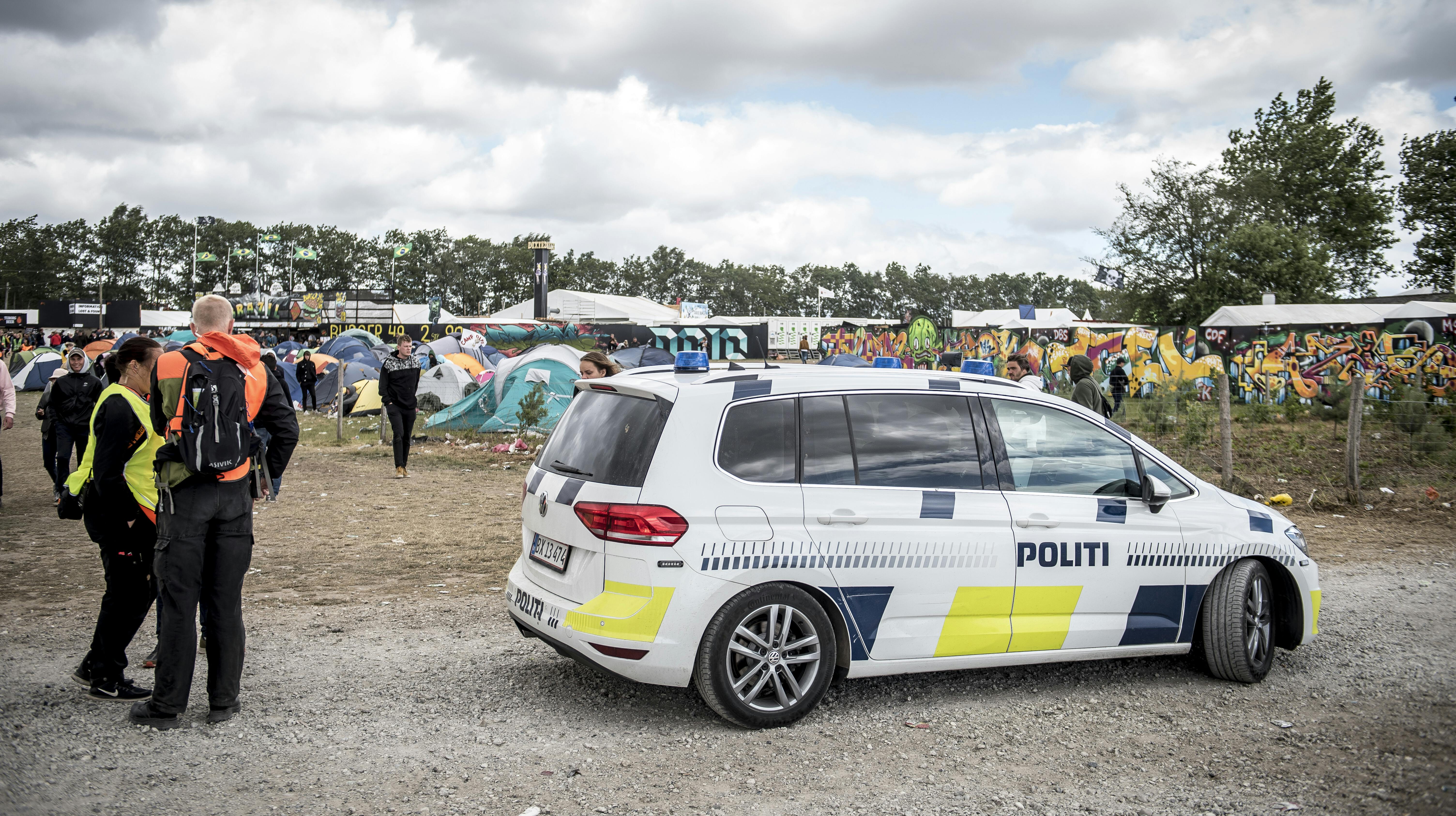 Politiet er til stede 24 timer i døgnet på Roskilde Festival.