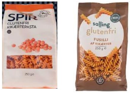 De to slags glutenfri kikærtepasta fra Salling indeholder alligevel gluten og bliver derfor tilbagekaldt.