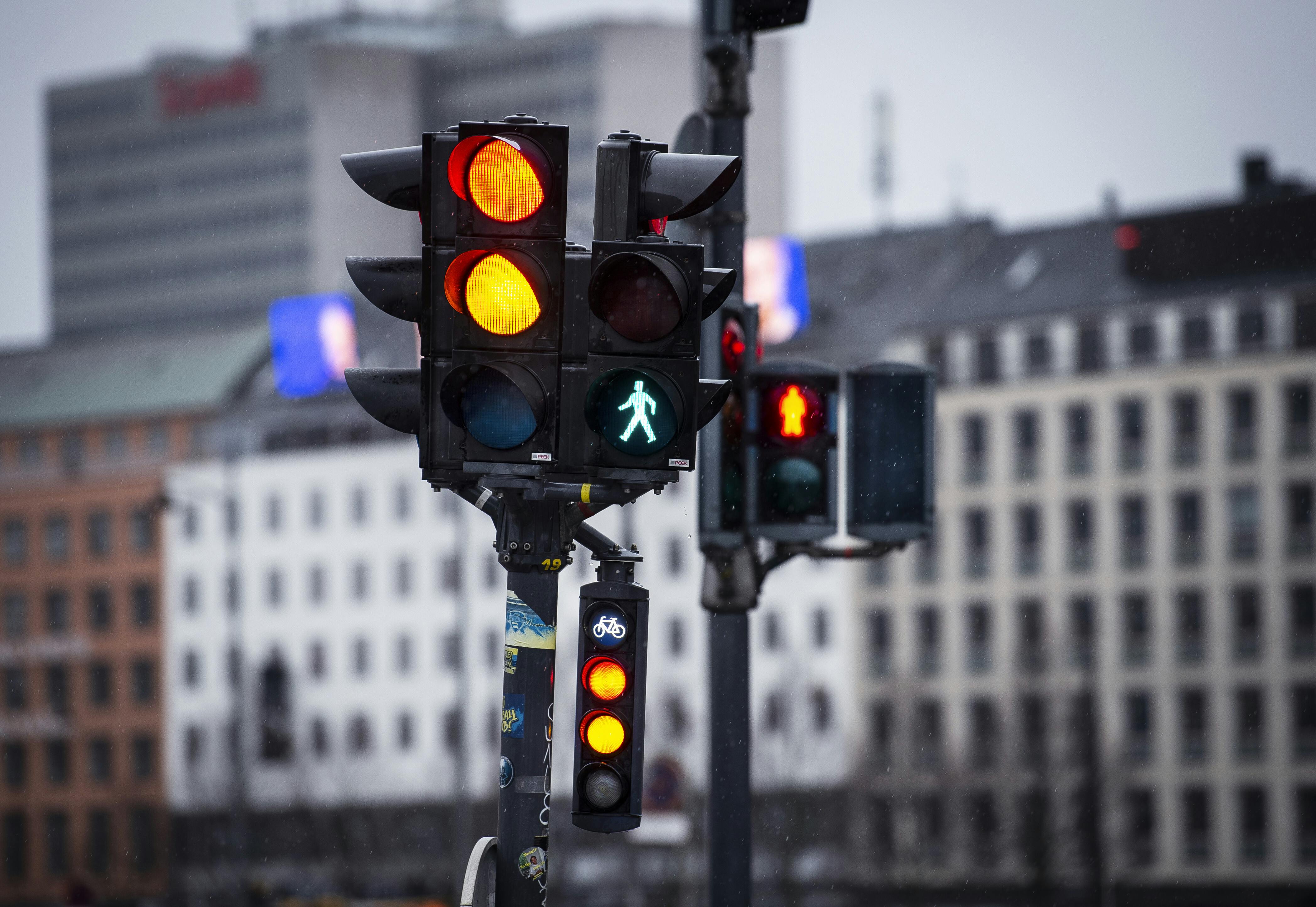 Trafiklys i København, tirsdag den 5. marts 2019.. (Foto: Liselotte Sabroe/Ritzau Scanpix)