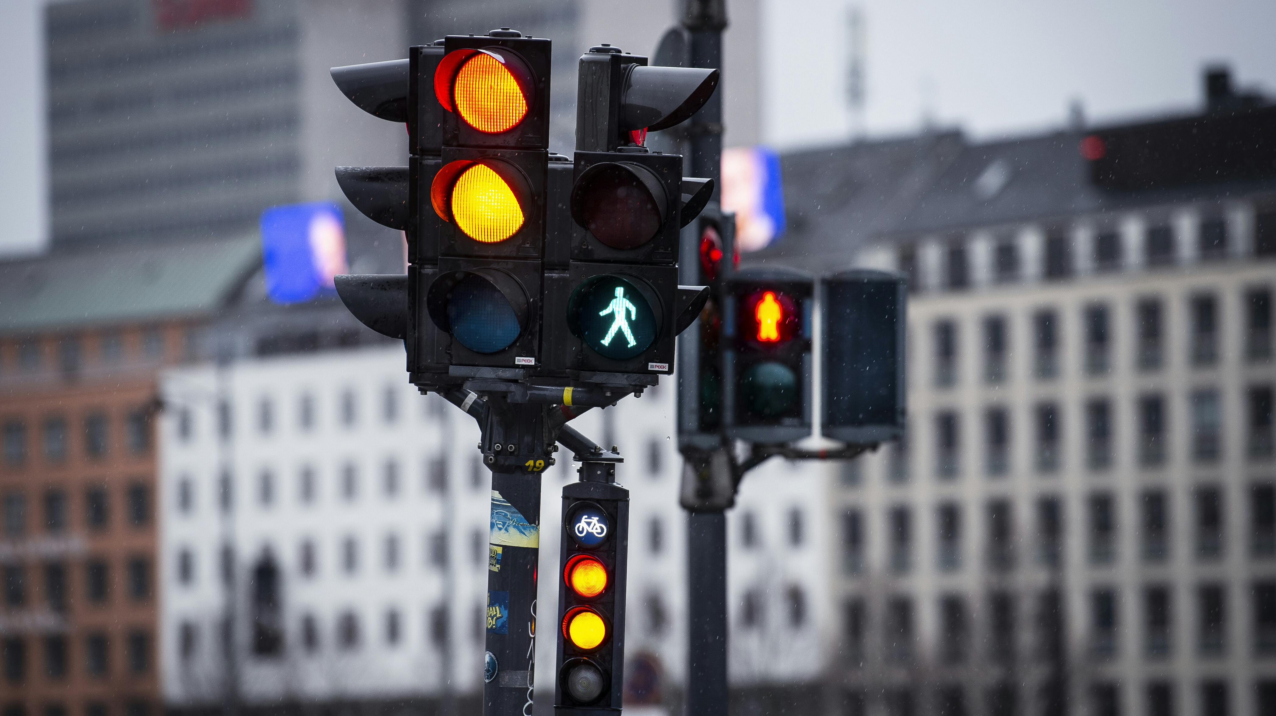 Trafiklys i København, tirsdag den 5. marts 2019.. (Foto: Liselotte Sabroe/Ritzau Scanpix)
