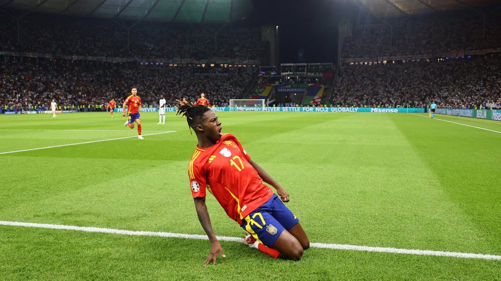 Nico Williams blev med sit mål den næstyngste målscorer nogensinde i en EM-finale. - 