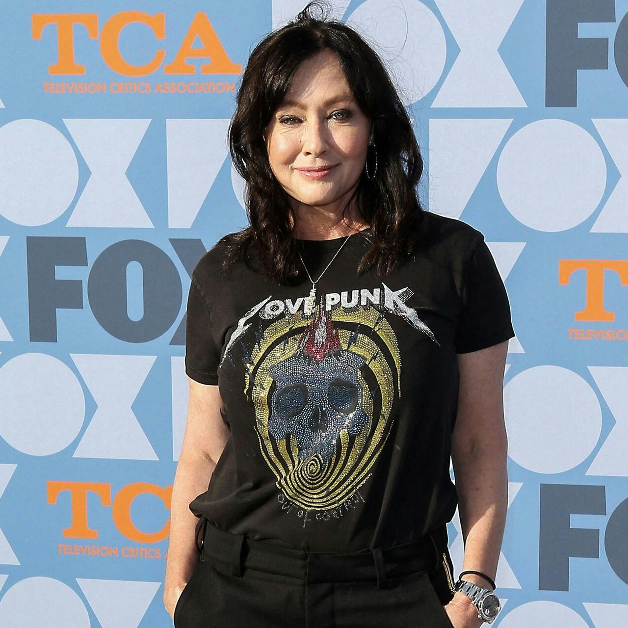 (FILES) US actress Shannen Doherty attends the FOX Summer TCA 2019 All-Star Party at Fox Studios in Los Angeles on August 7, 2019. US actress star of 'Beverly Hills: 90210' Shannen Doherty has died at the age of 53 after battling with cancer since 2015. (Photo by Michael Tran / AFP)