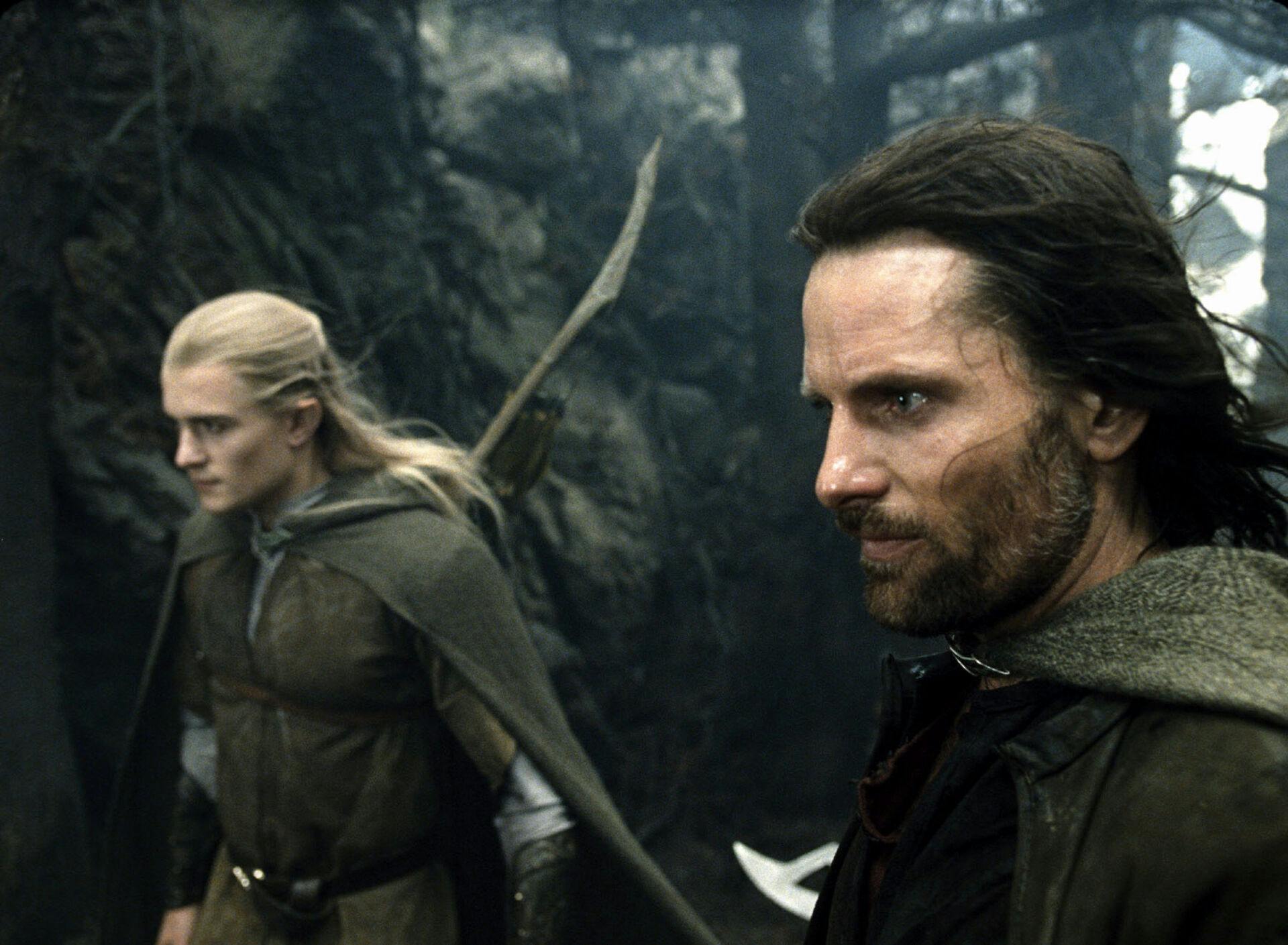 Ikke siden rollen som Aragorn i "Ringenes Herre" har Viggo Mortensen spillet med i så stor en filmserie. Og det er tvivlsomt, om det nogensinde kommer til at ske igen. Her ses han (t.h.) sammen med Orlando Bloom, som spillede Legolas i serien.