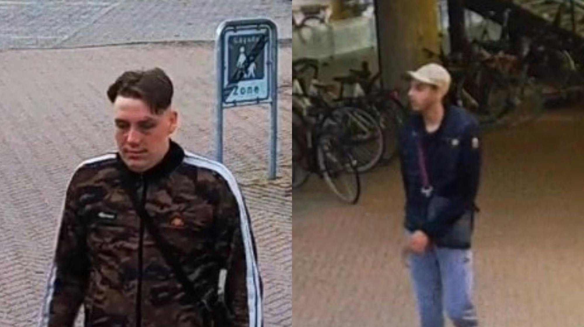 Politiet efterlyser disse to mænd for de voldsomme gaderøverier.