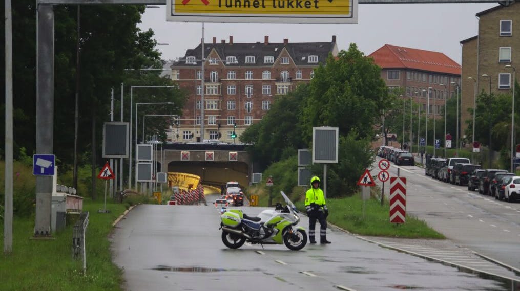 Ulykken skete her i Frederiksundsvejstunnellen