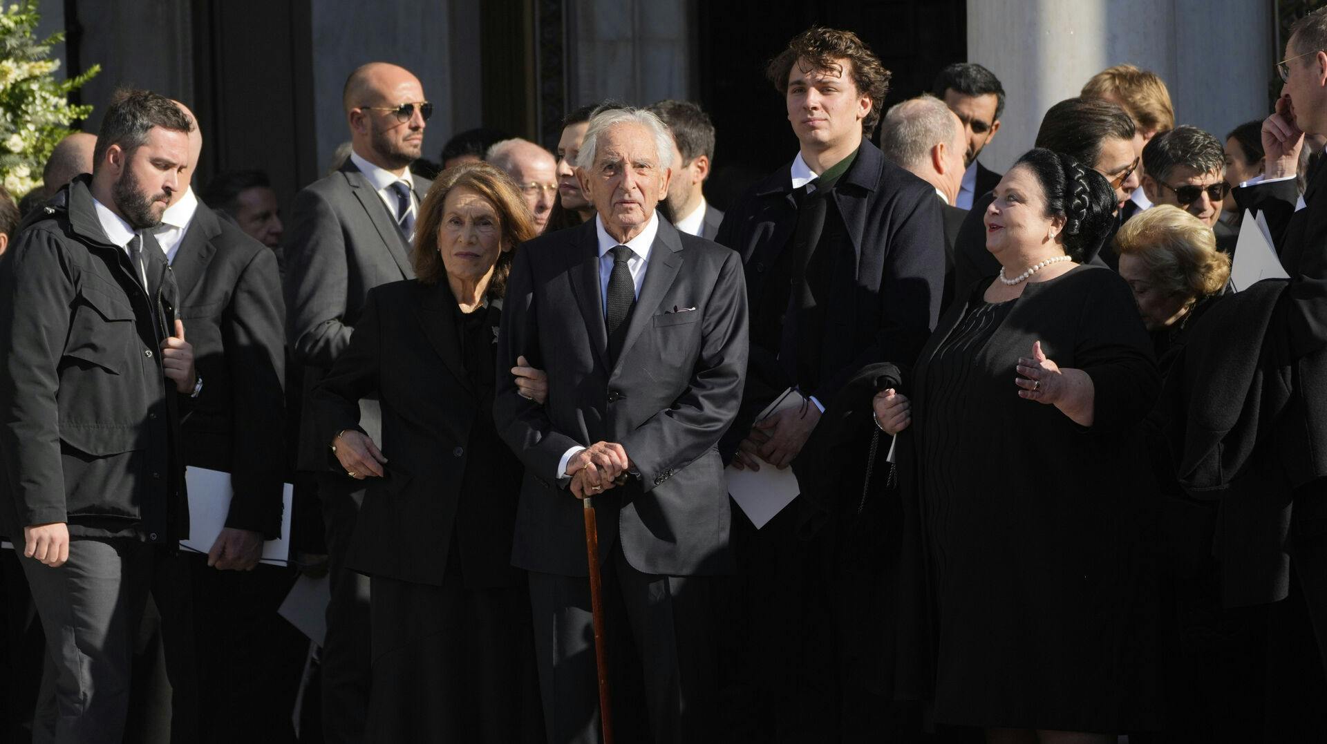 Marina Karella og prins Michael ved kong Konstantins begravelse tilbage i januar.