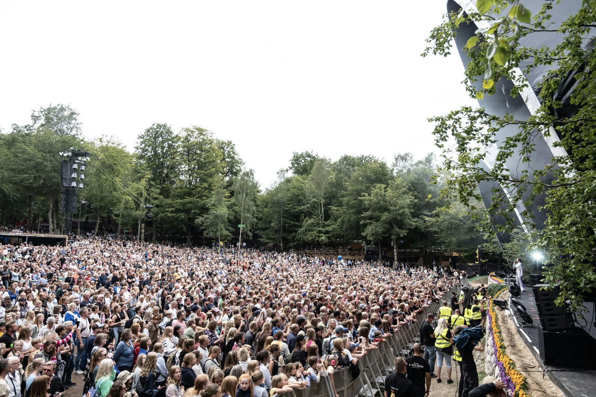 Drew Sycamore spiller på Bøgescenen på Smukfest søndag den 6. august 2023.. (Foto: Helle Arensbak/Ritzau Scanpix)