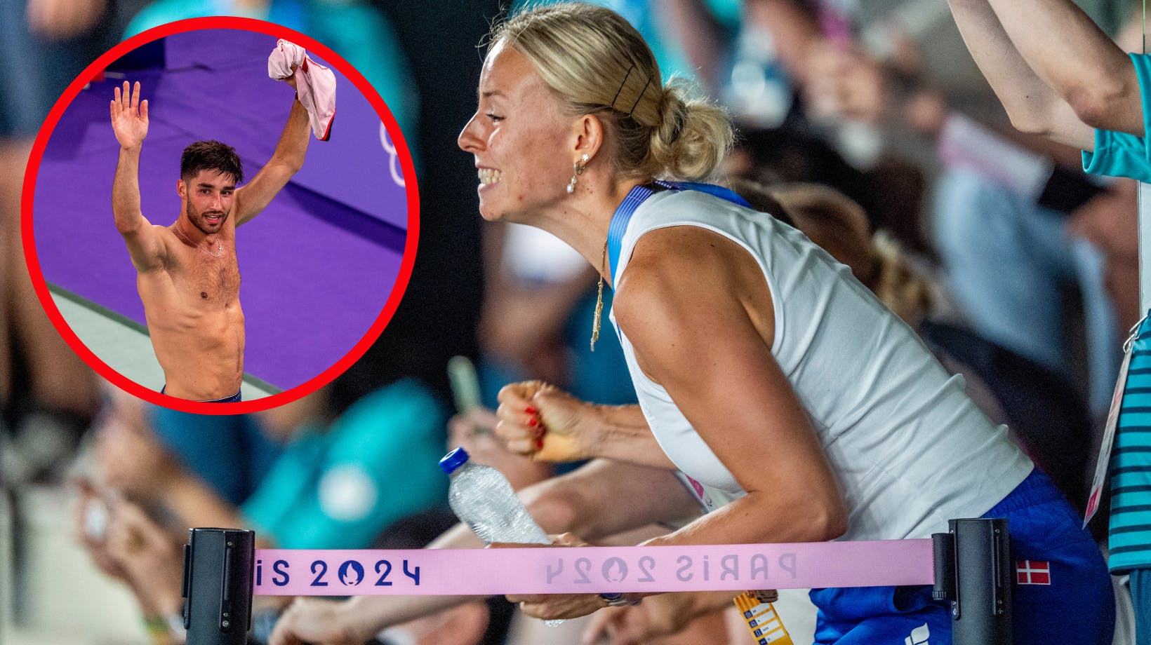 Mia Blichfeldt var helt oppe at støde over kærestens sejr. 