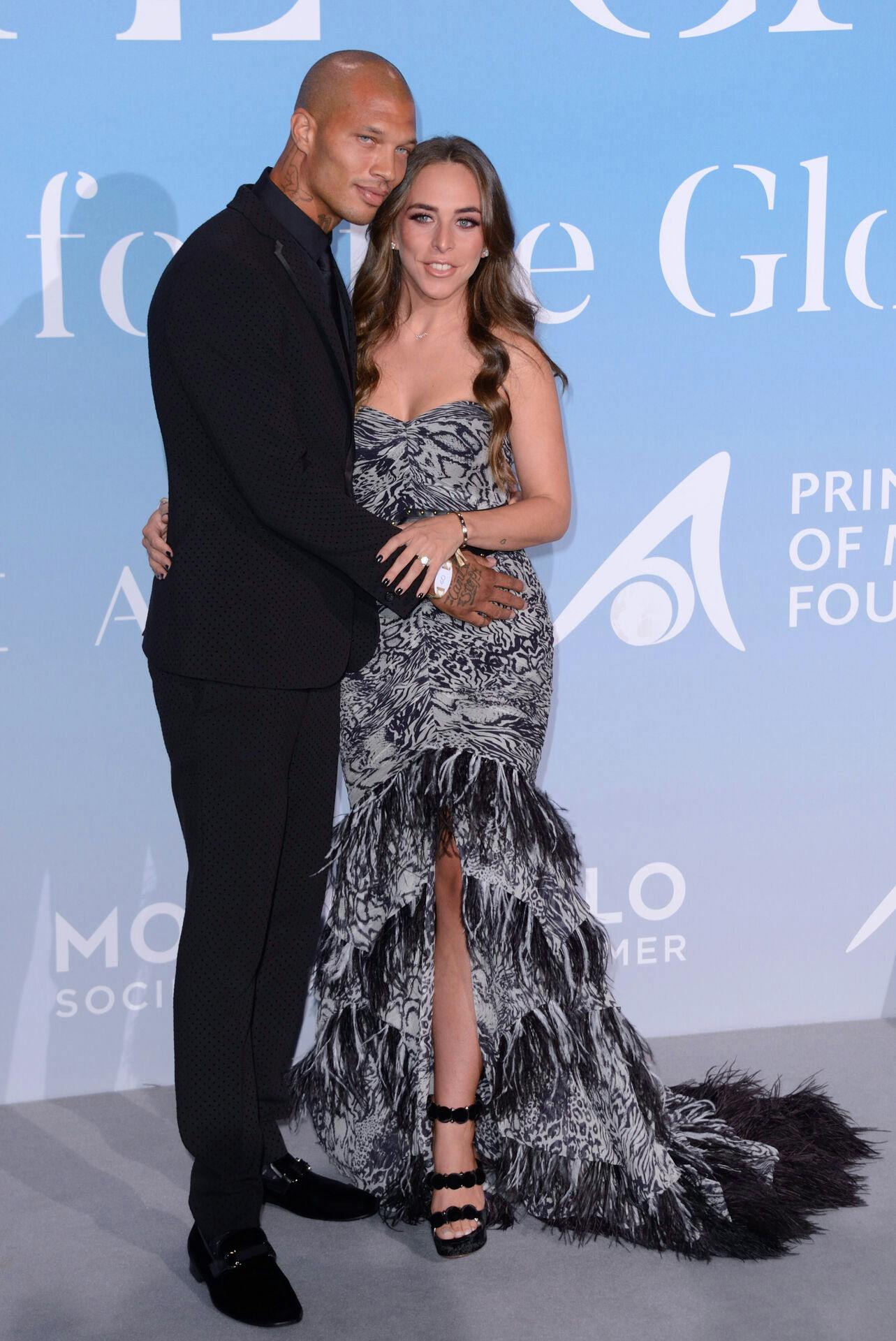 Jeremy Meeks og hans daværende kæreste, Chloe Green, til den såkaldte Global Ocean-gala i september 2018.