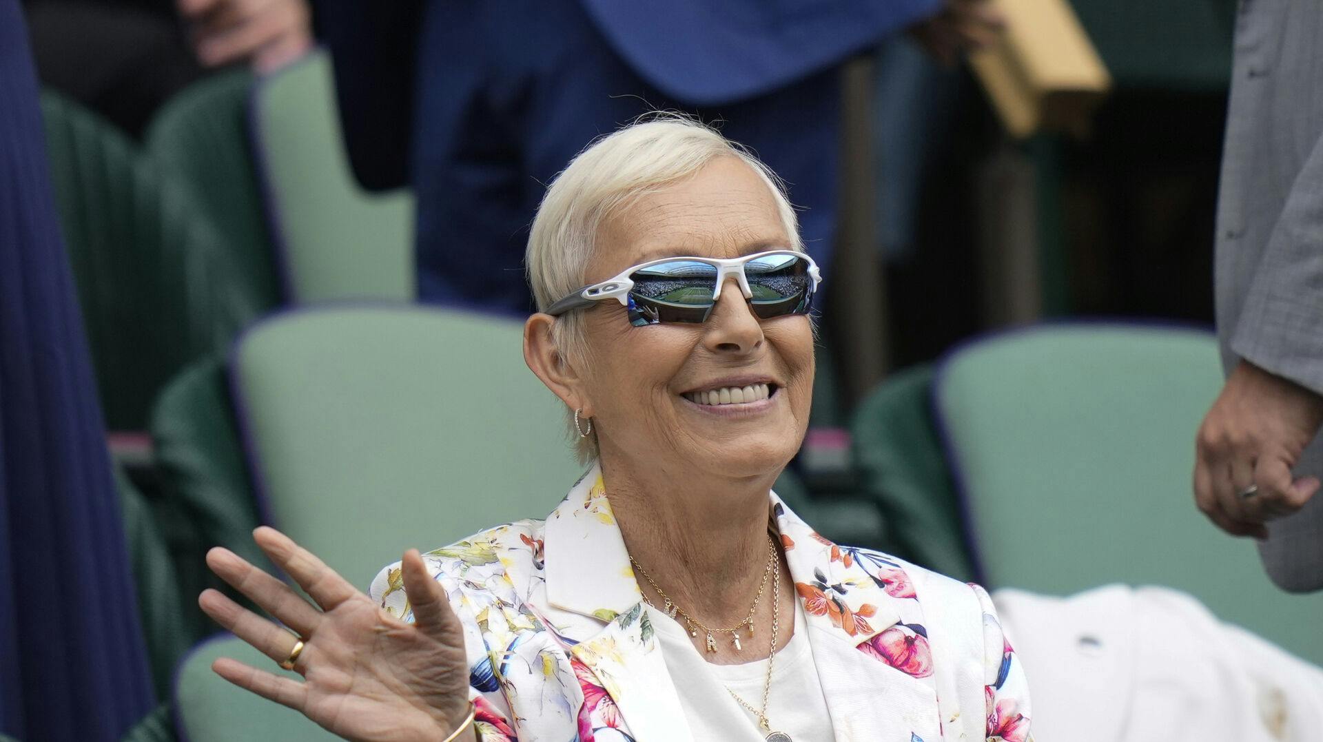 Martina Navratilova under Wimbledon tidligere på sommeren. 