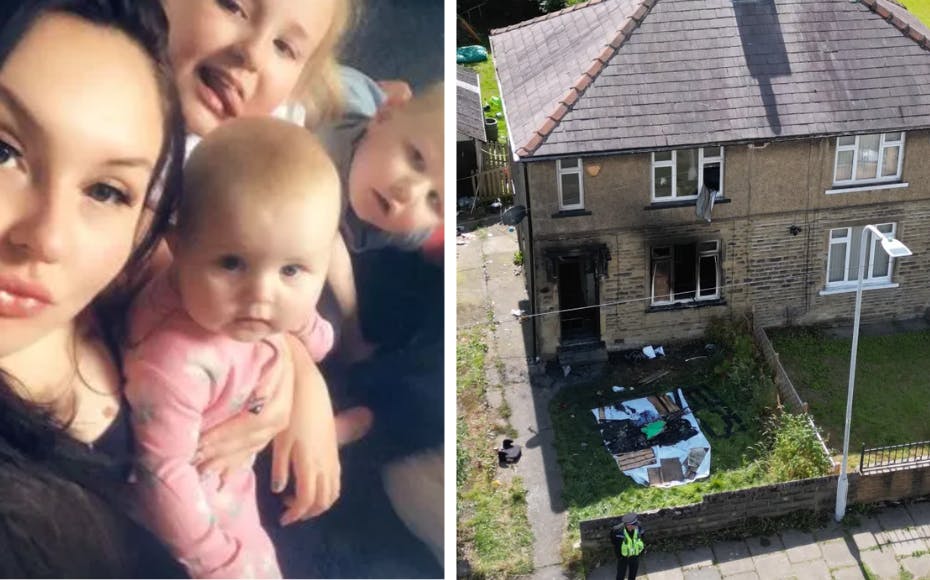 Det første billede er blevet delt af den mor og hendes tre børn, der omkom i en uhyggelig brand i Bradford, England.