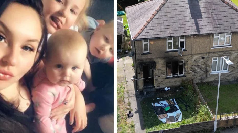 Det første billede er blevet delt af den mor og hendes tre børn, der omkom i en uhyggelig brand i Bradford, England.