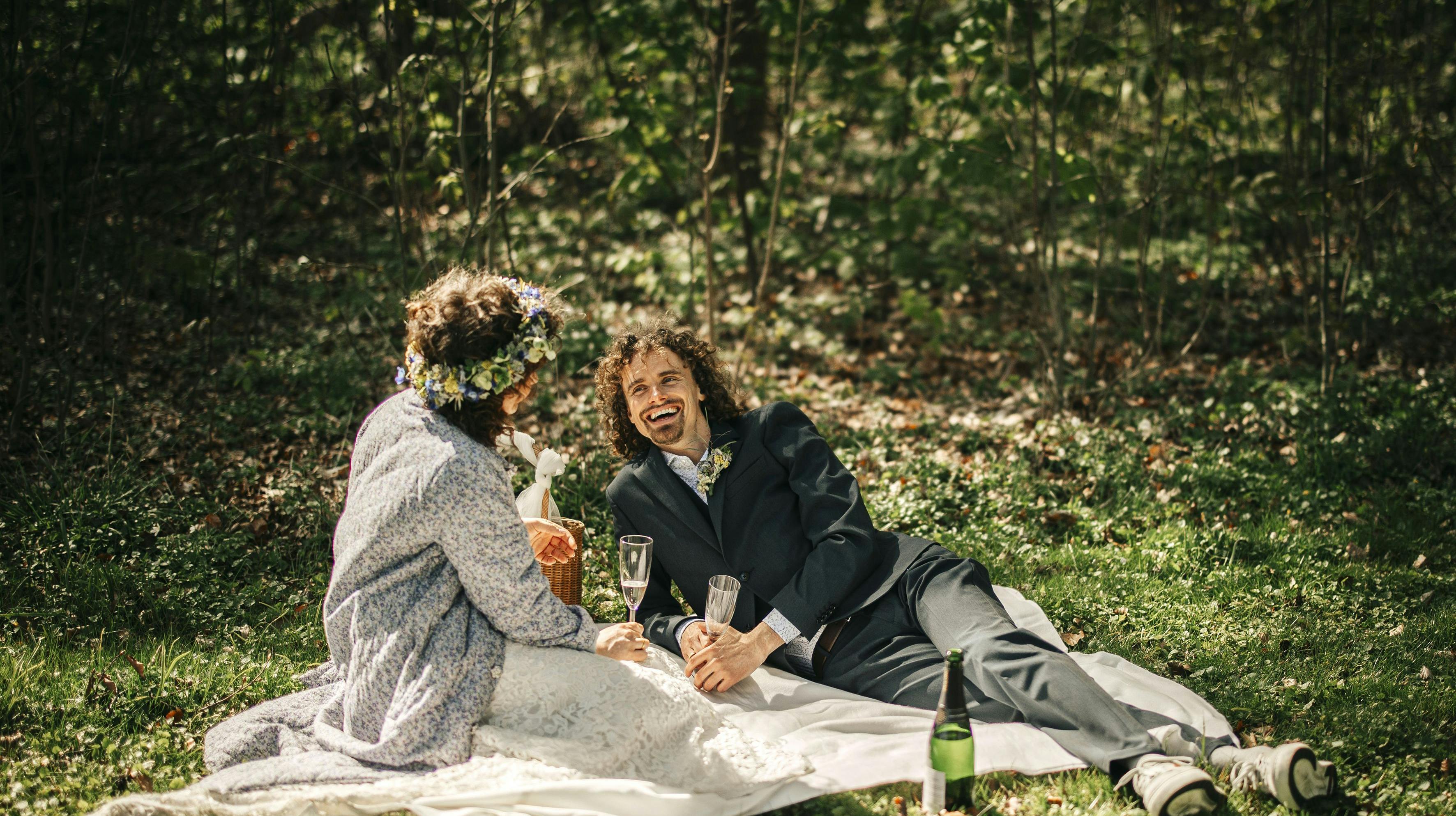 Nina og Rolf nød en intim stund på tæppet her uden forstyrrelser fra kameramænd og tilrettelæggere.