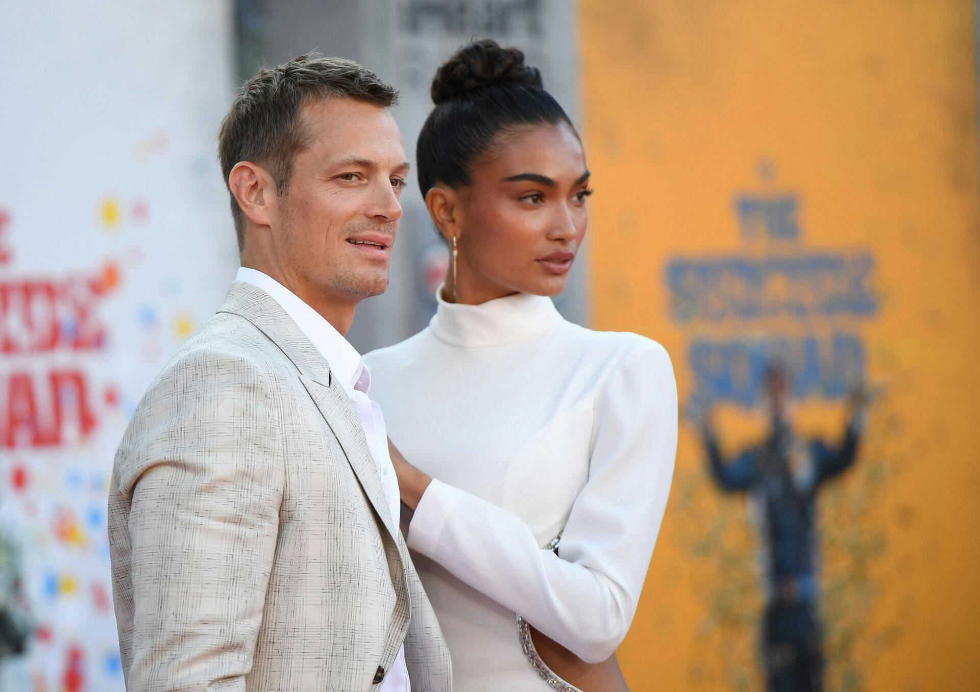 US/Swedish actor Joel Kinnaman and his partner Kelly Gale arrive for the premiere of "The Suicide Squad" at the Regency Village theatre in Westwood, California on August 2, 2021. Robyn Beck / AFP