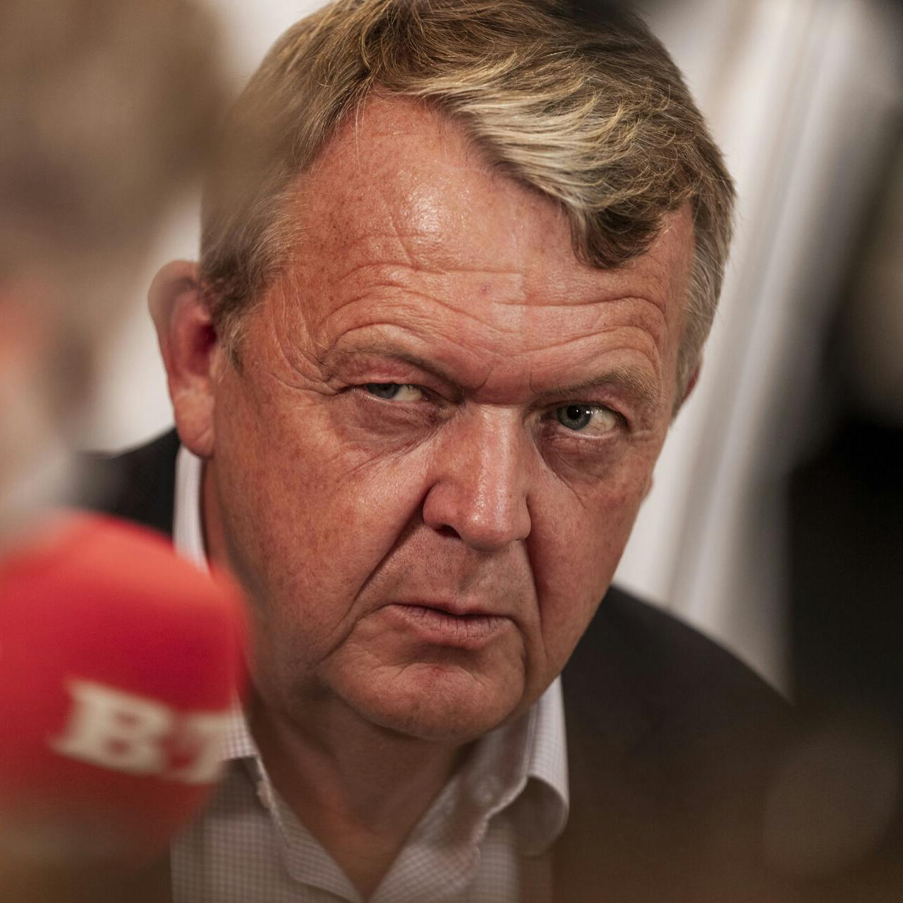 Udenrigsminister Lars Løkke (M) efter møde hos Moderaterne om arbejdsmiljø i sekretariatet på Christiansborg mandag den 2. september 2024. En række nuværende og tidligere ansatte i Moderaterne har klaget til Arbejdstilsynet over arbejdsmiljøet. (Foto: Thomas Traasdahl/Scanpix 2024)
