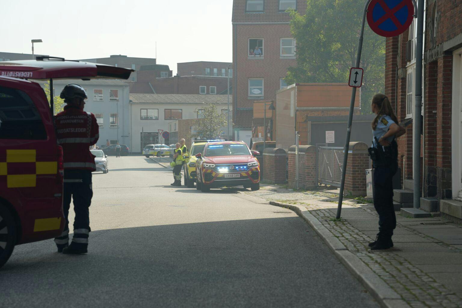 Der var godt med røg i gaden i området, da branden brød ud.