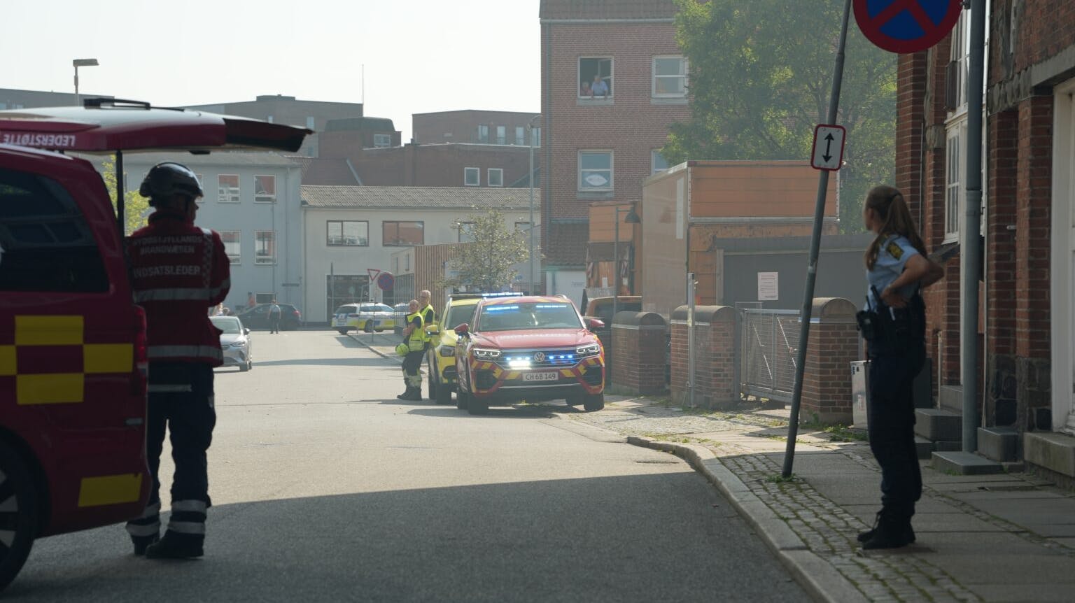 Der var godt med røg i gaden i området, da branden brød ud.