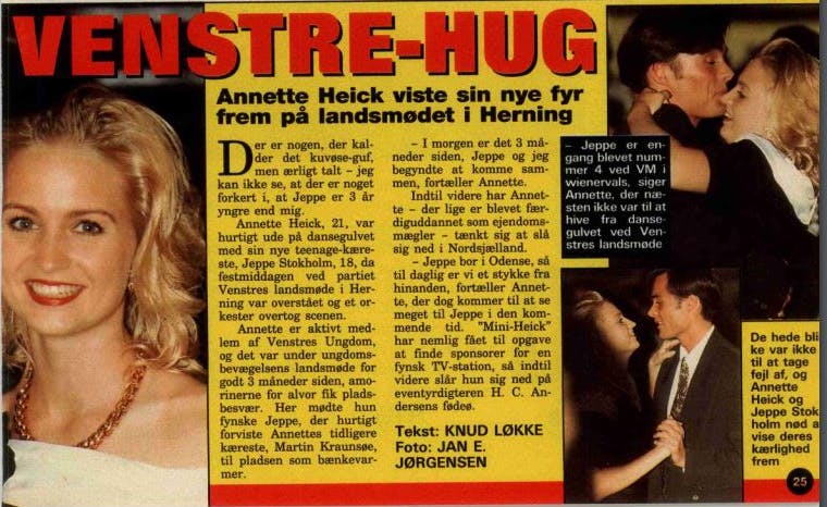 I 1993 bragte SE og HØR nyheden om romancen mellem Annette Heick og Jeppe Stokholm.