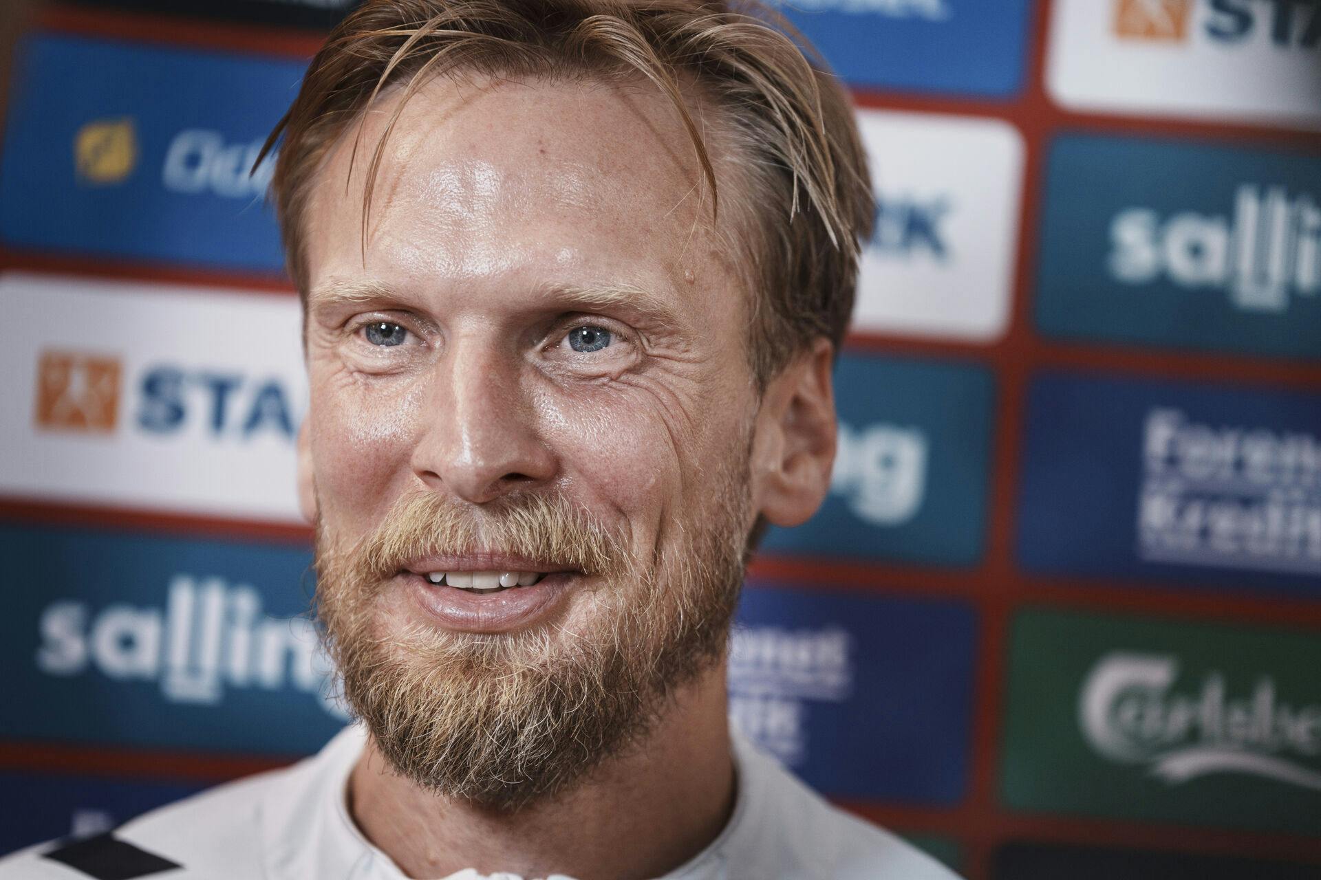 Assistant coach Christian Poulsen during the national team's mixed zone in Freudenstadt, Germany Thursday, June 27, 2024. (Photo: Liselotte Sabroe/Ritzau Scanpix)
