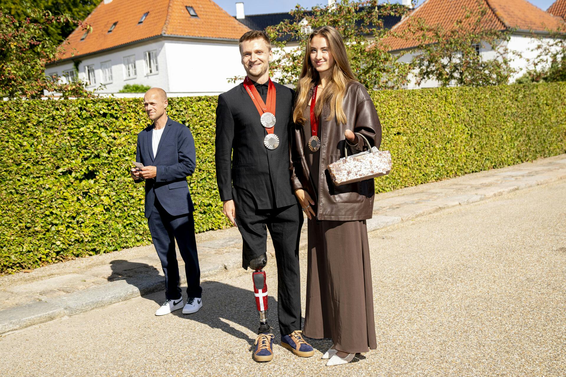 Bjørk Nørremark sammen med Daniel Wagner, da kongeparret afholdt reception for OL- og PL-deltagerne. 