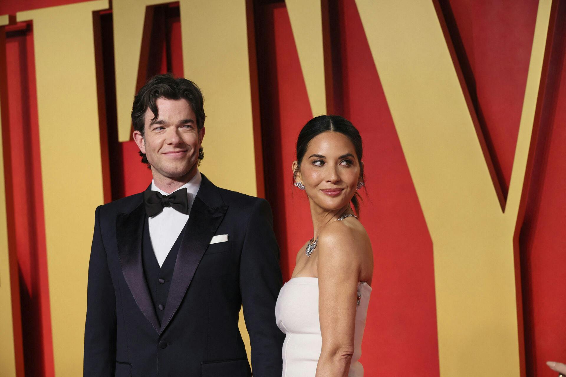 John Mulaney and Olivia Munn arrive at the Vanity Fair Oscar party after the 96th Academy Awards, known as the Oscars, in Beverly Hills, California, U.S., March 10, 2024. REUTERS/Danny Moloshok