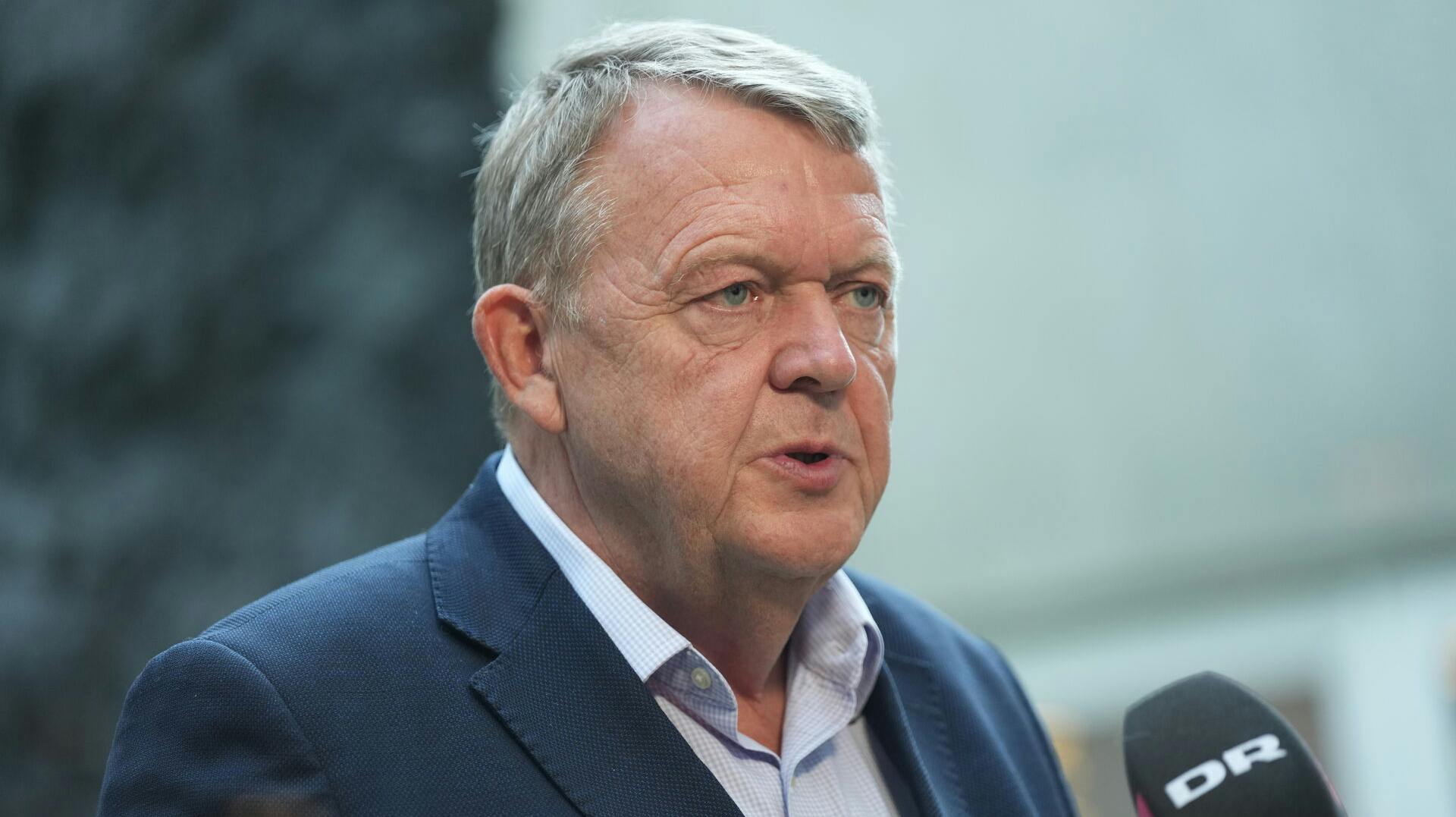 Partiformand Lars Løkke Rasmussen kommenterer at Moderaternes ledelse har fyret medarbejdere, på Christiansborg mandag den 23. september 2024.