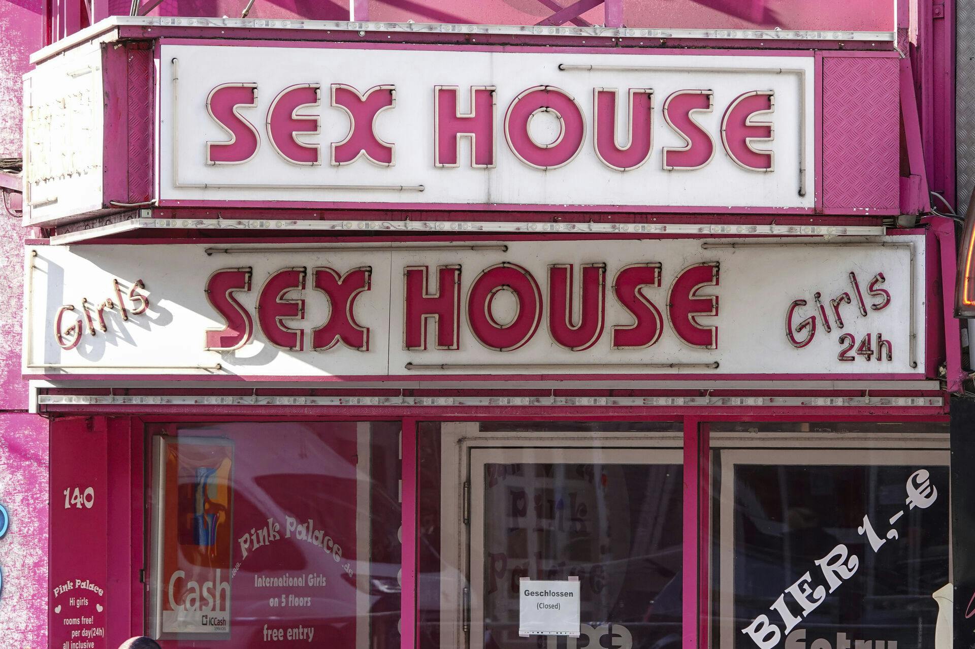 30 April 2020, Hamburg: The entrance to a closed brothel on the Reeperbahn on St. Pauli. Sex workers are being hit hard by the corona crisis, according to several advice centres. Photo by: Bodo Marks/picture-alliance/dpa/AP Images