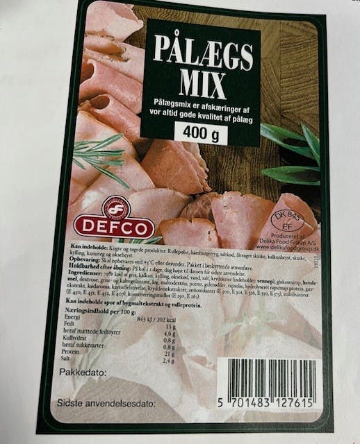 Pålægsmix solgt i Rema 1000 tilbagekaldes.