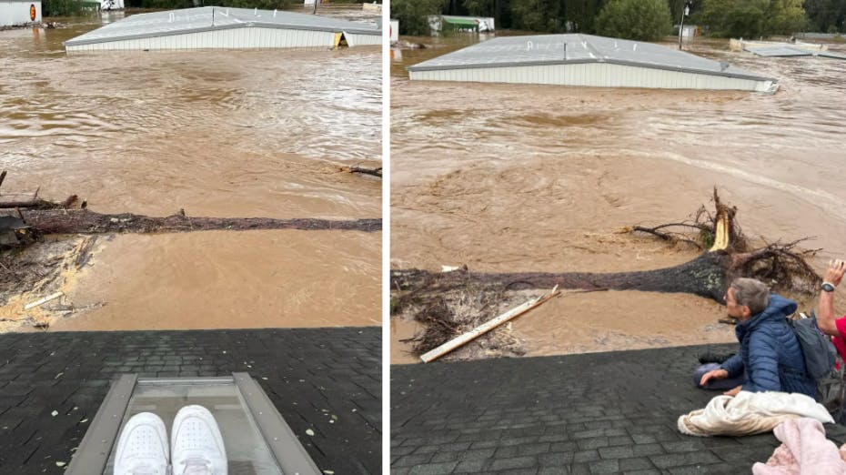 Kort efter dette billede taget blev, døde ægteparret, da deres hustag kollapsede og de druknede. 