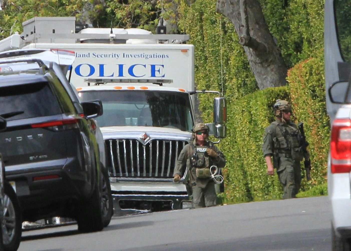 Diddy, Sean Combs Beverly Hills home raid by federal agents reportedly tied to sex trafficking allegations. 25 Mar 2024 Pictured: P Diddy Beverly Hills Home Raid. Photo credit: APEX / MEGA TheMegaAgency.com +1 888 505 6342 (Mega Agency TagID: MEGA1115929_004.jpg) [Photo via Mega Agency]