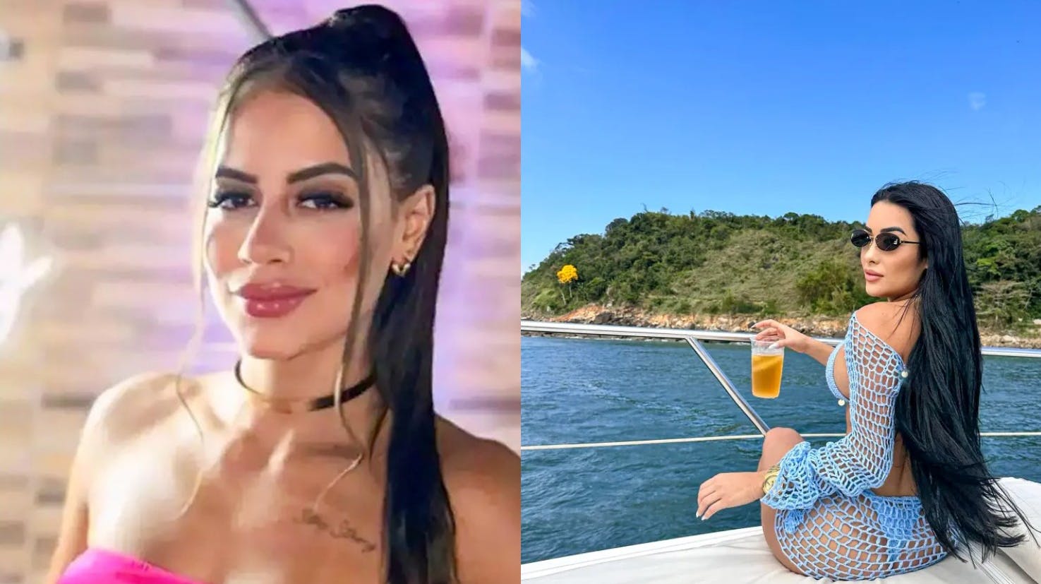 Influenceren Aline Tamara Moreira (th red.) er endnu ikke blevet fundet, efter hun og veninden søndag var med ombord på en yacht, der endte med at kæntre.