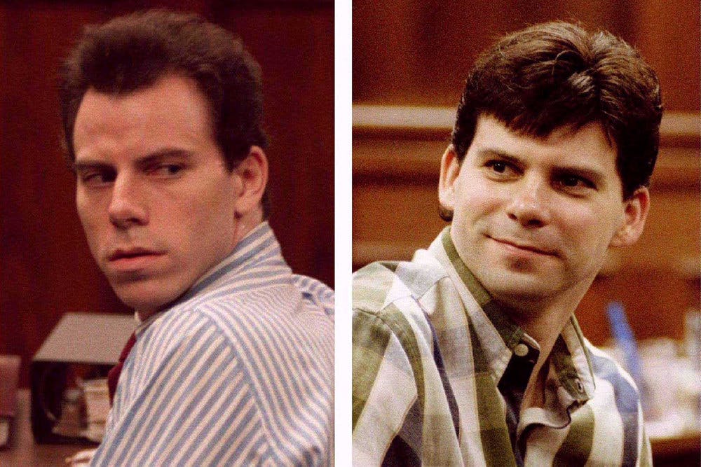 Billede fra 20. marts 1996 af Erik Menendez til venstre og Lyle Menendez til højre.&nbsp;&nbsp;
