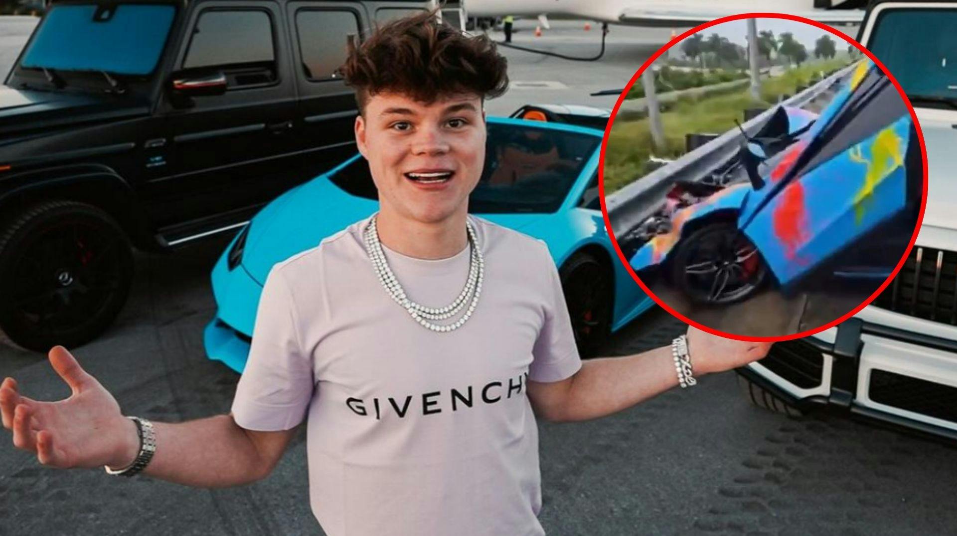Den kontroversielle internetstjerne Jack Doherty kørte lørdag galt i sin McLaren, da han brugte telefonen under kørslen. Det hele valgte han at livestreame.