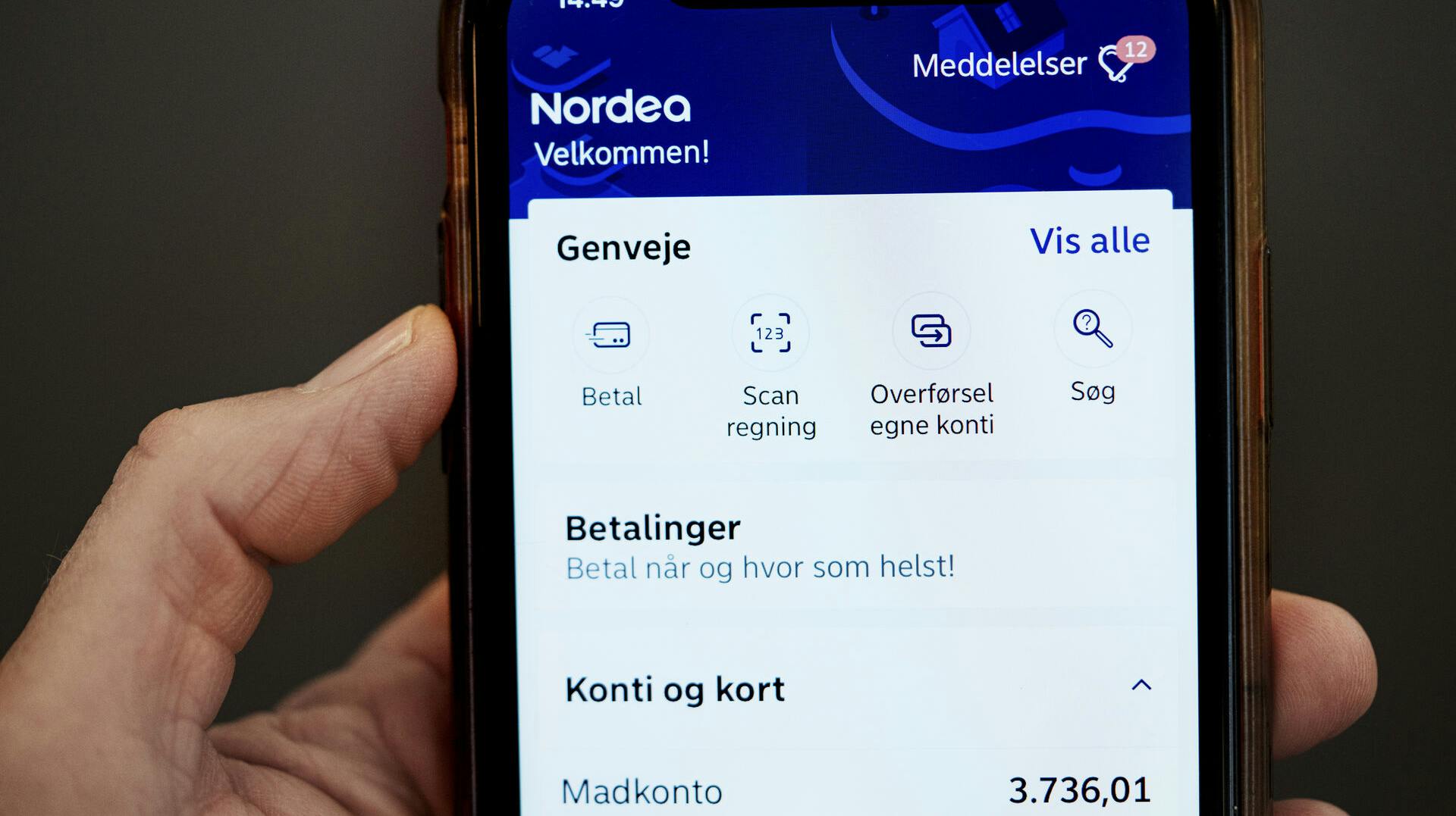Nordea netbank på computer og mobil. København den 10 september 2024