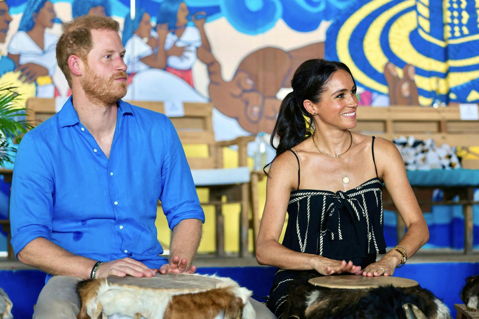 Meghan Markle er ellers ofte med Harry på rejser. Her fotograferet i august i forbindelse med et besøg i Columbia.