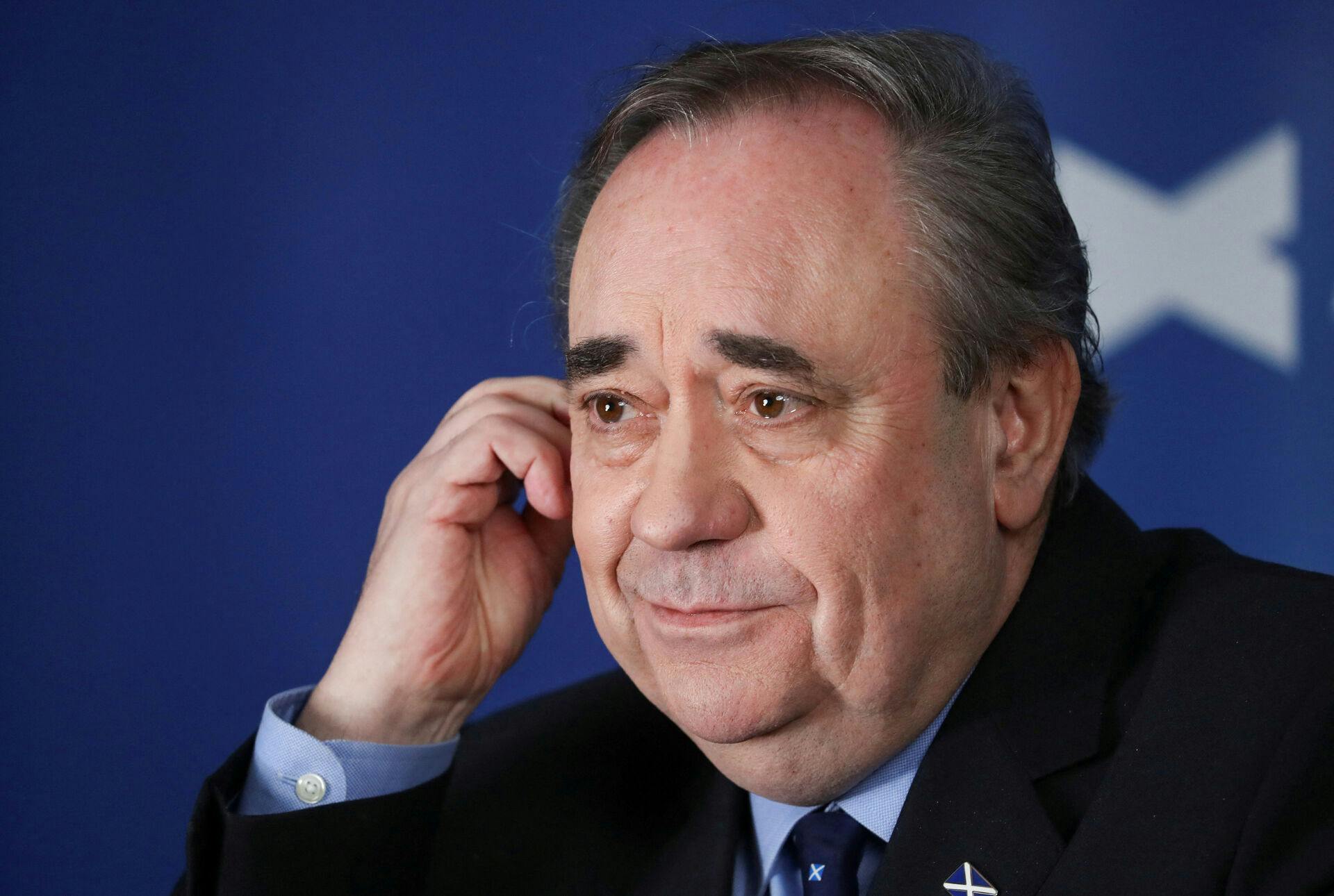 FILE PHOTO: Scotland's former First Minister Alex Salmond attends the launch of ALBA's national campaign, in Ellon, Scotland, Britain, April 6, 2021. REUTERS/Russell Cheyne/File Photo