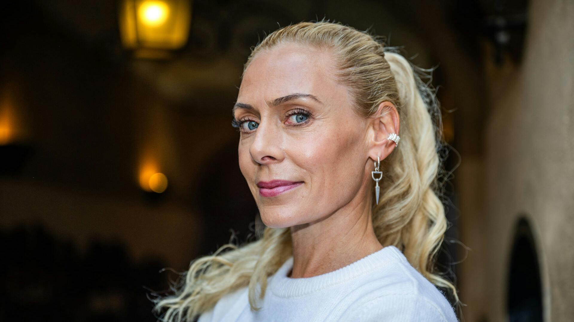 STOCKHOLM 20240827 Eva Röse vid tisdagens pressdag för Max och Kanal 5 inför hösten. Foto: Claudio Bresciani / TT / Kod 10090