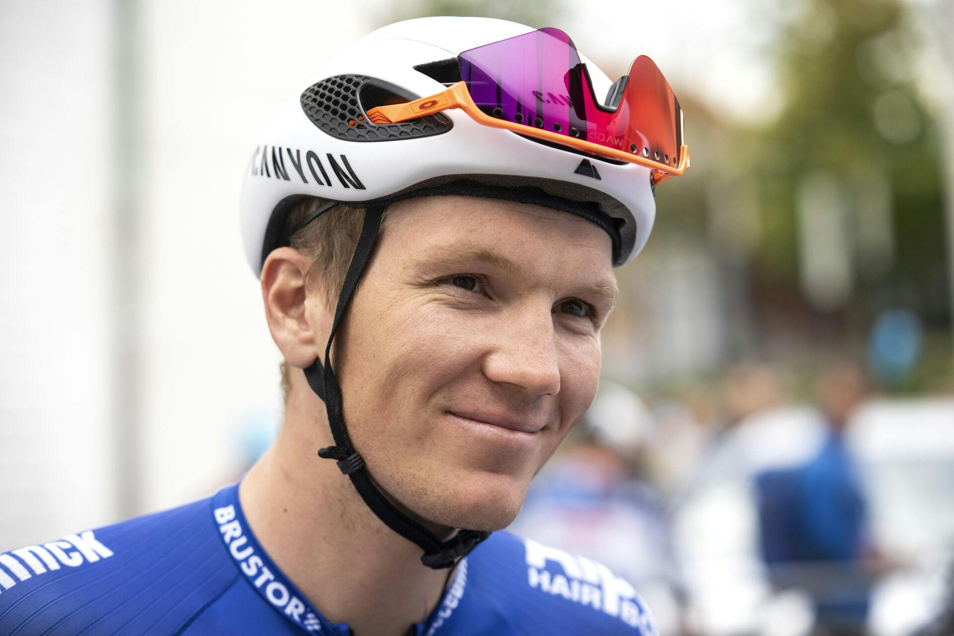 Søren Kragh Andersen (Alpecin-Deceuninck) før starten af første etape i PostNord Danmark Rundt 2023 starter i det nordjyske i Aalborg tirsdag den 15. august 2023.