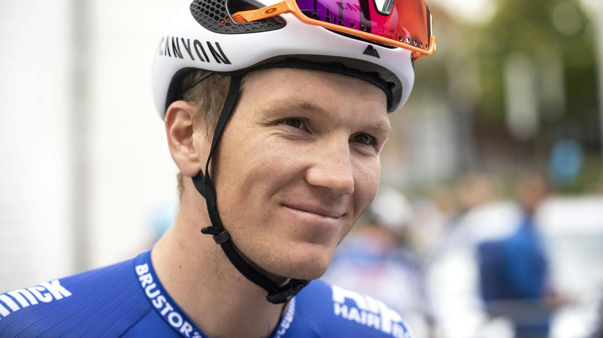 Søren Kragh Andersen (Alpecin-Deceuninck) før starten af første etape i PostNord Danmark Rundt 2023 starter i det nordjyske i Aalborg tirsdag den 15. august 2023.