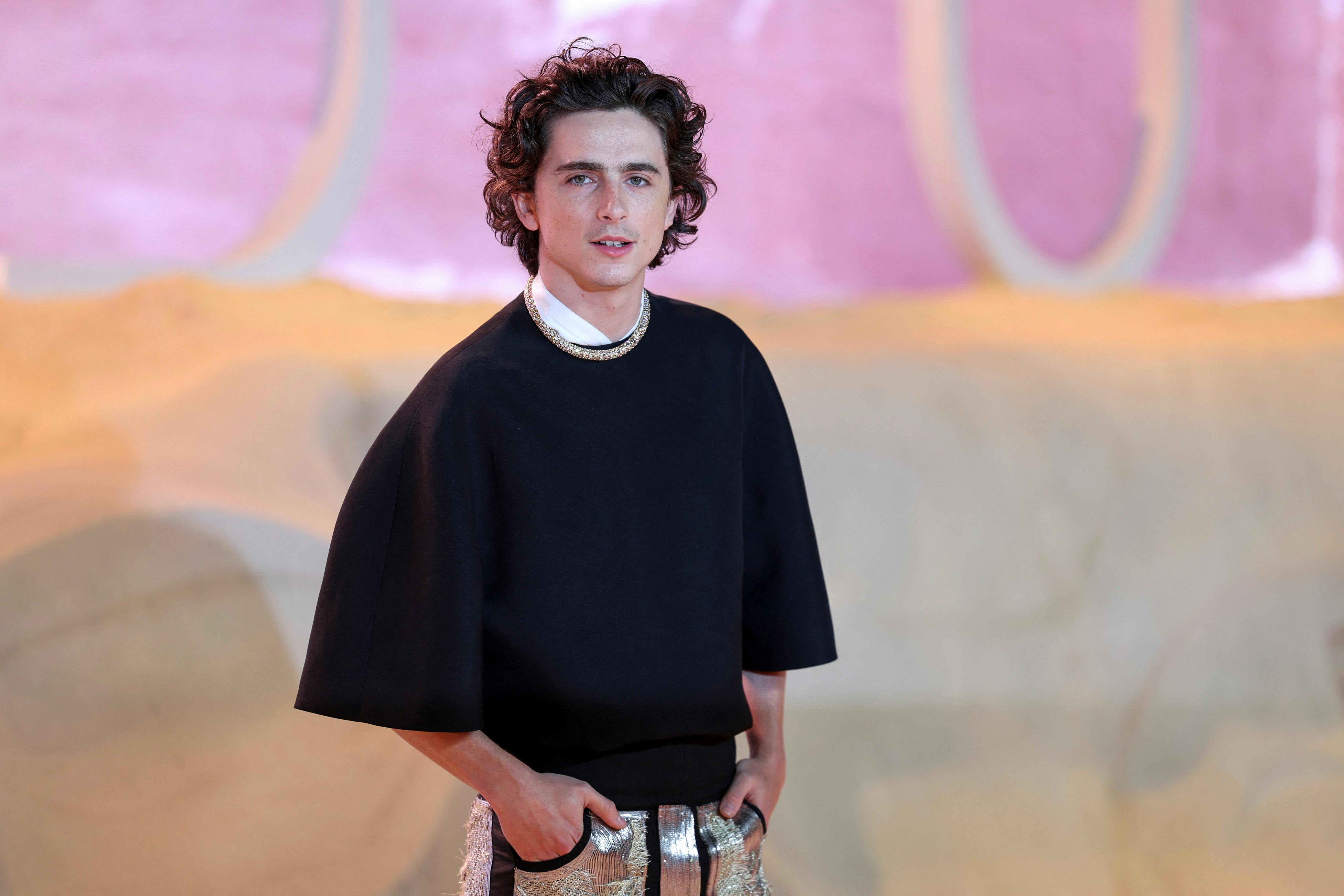 Actor Timothee Chalamet attends the world premiere of the film "Dune: Part Two" at Leicester Square, in London, Britain, February 15, 2024. REUTERS/Hannah McKay